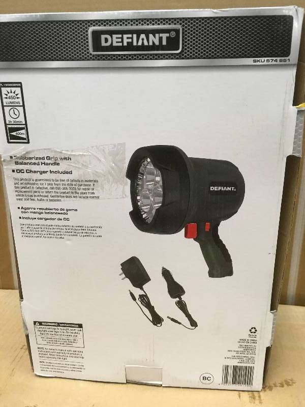 Defiant 450-lumen Rechargable LED Spotlight not used