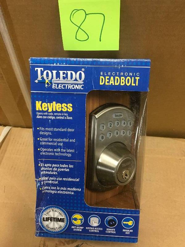 Toledo Fine Locks Stainless Steel Electronic Deadbolt with Remote Control