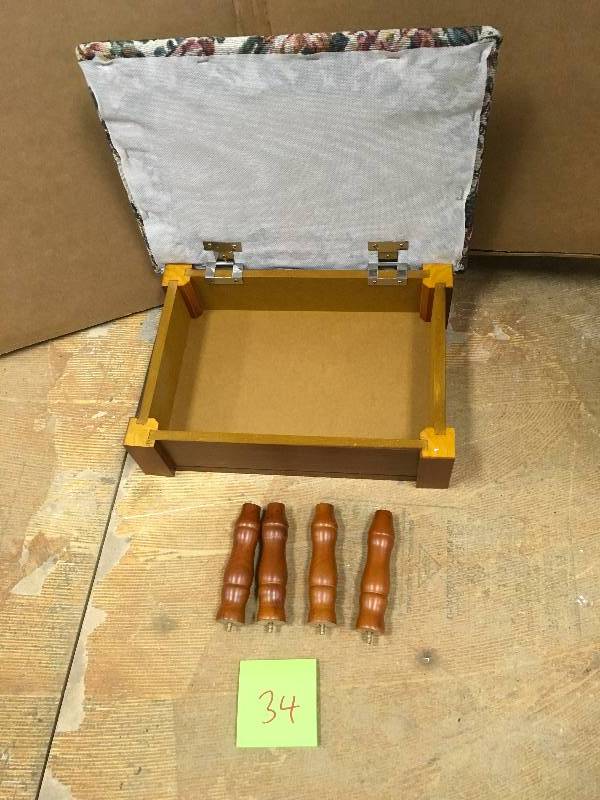 MegaHome Oak Storage Foot Stool