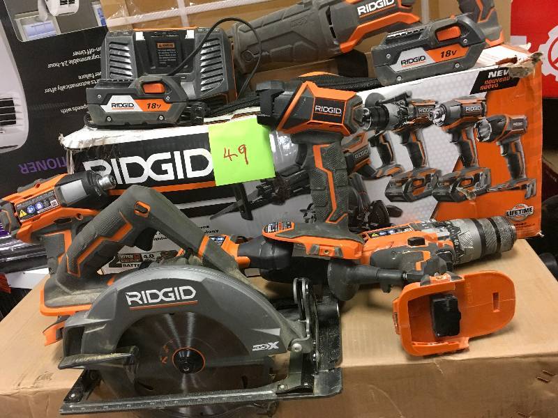 Ridgid 18-Volt 5-Piece Tool Combo Kit used in good working condition