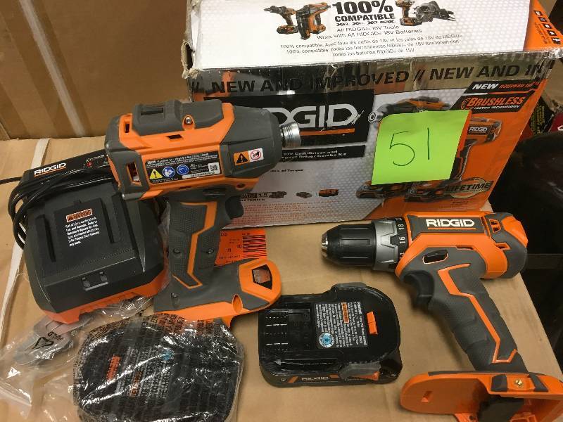 Ridgid GEN5X Brushless 18V Lithium-Ion DrillDriver and 3 -Speed Impact Driver Combo Kit used in good working condition