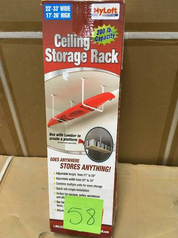 Hyloft  Adjustable Ceiling Storage Kit in White not used