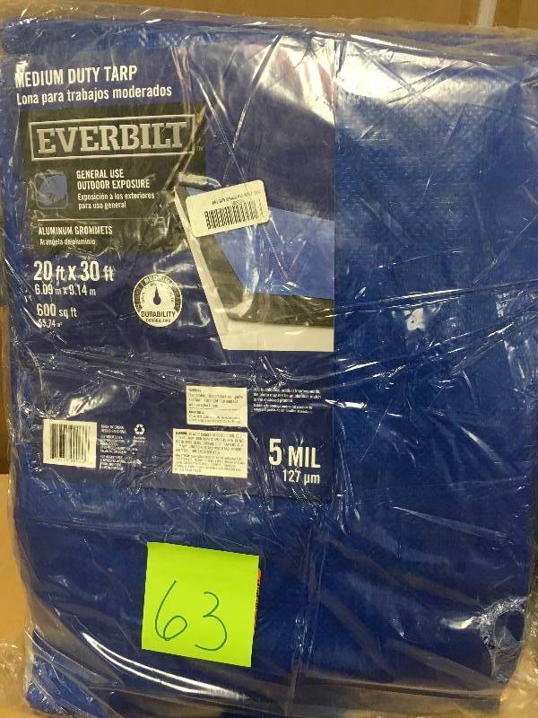 Everbuilt 20ft X 30ft Medium Duty Tarp, Blue new