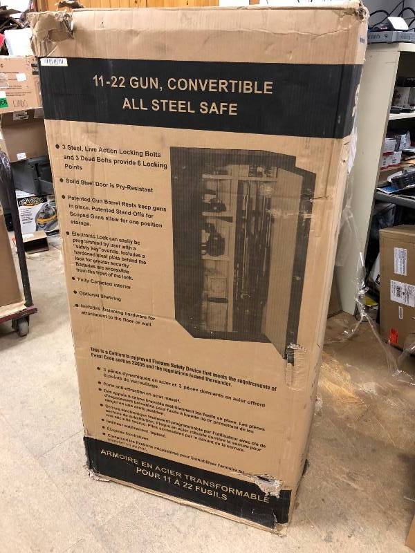 SS-22-MB-E. 22-Gun Electronic Lock Safe in Matte Black not used