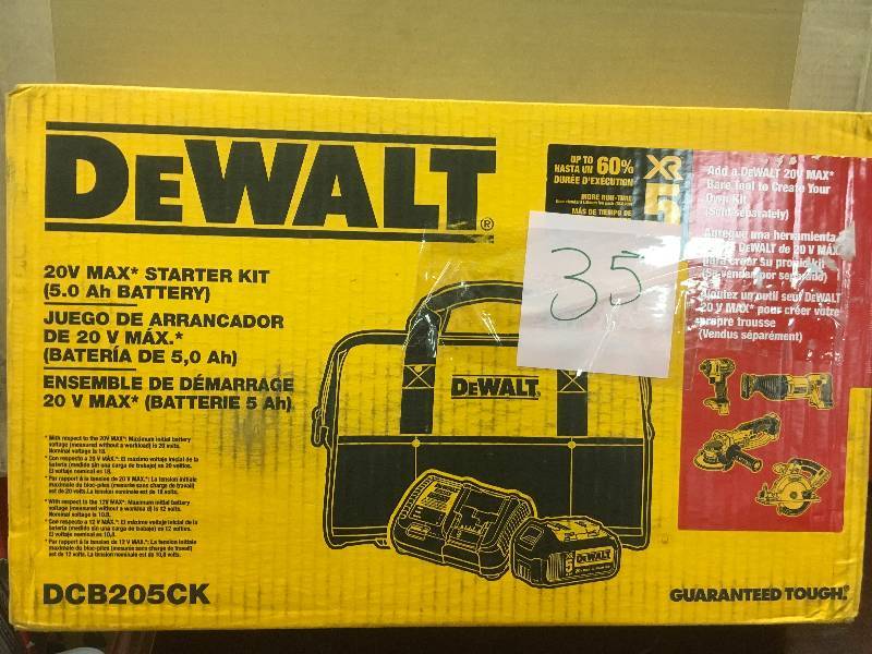 lot 35 image: Dewalt 20V MAX Starter Kit (5.0 Ah Battery ) not used