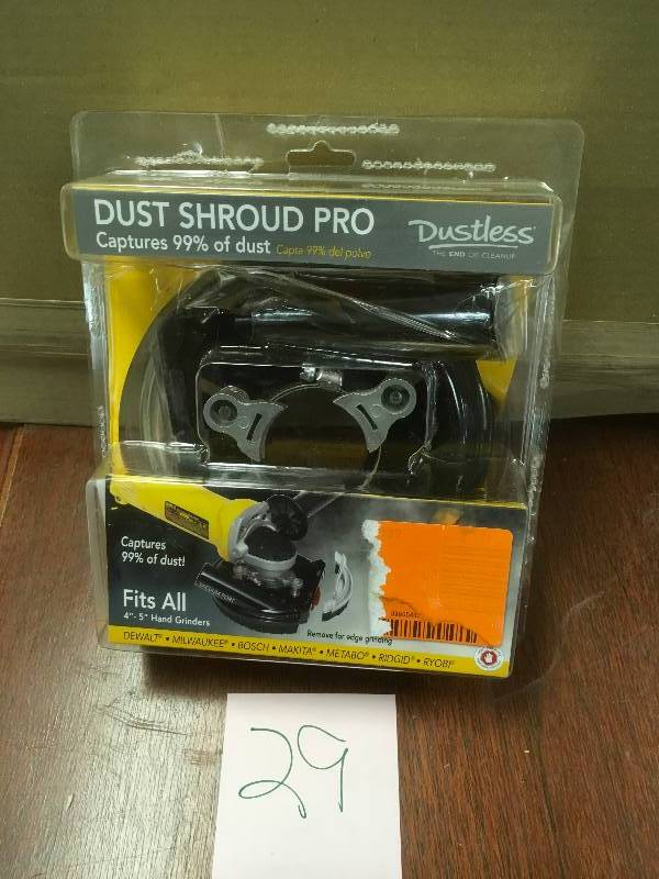 lot 29 image: Dust Shroud Pro  Fits all 4 - 5 Grinders