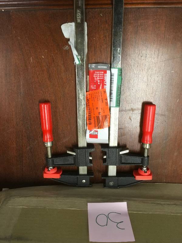 lot 30 image: Bessy Clutch Style Bar Clamp, 12 inch Cap. - Lot of 2