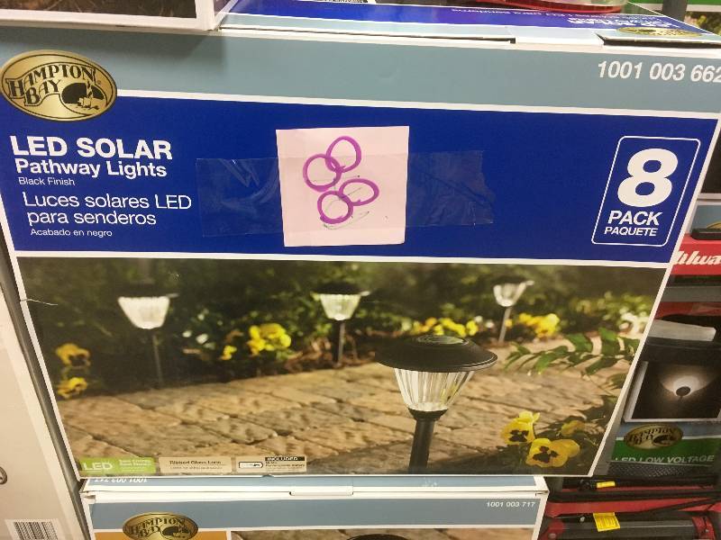 lot 88 image: Hampton Bay  LED Solar Pathway Lights- Black Finish- 8 Pack not used