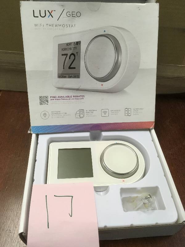 lot 17 image: LuxGeo 7 Day Wi-Fi Programable Thermosat in White