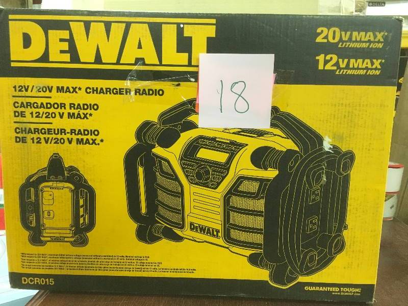 lot 18 image: DeWalt 12V20V MAX Charger Radio in like new condition