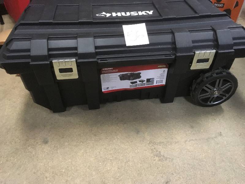 lot 56 image: Husky 25 Gallon Mobile Tool Box  not used