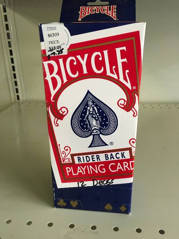 BICYCLE PLAYING CRDS 12PK, MSRP $13.49