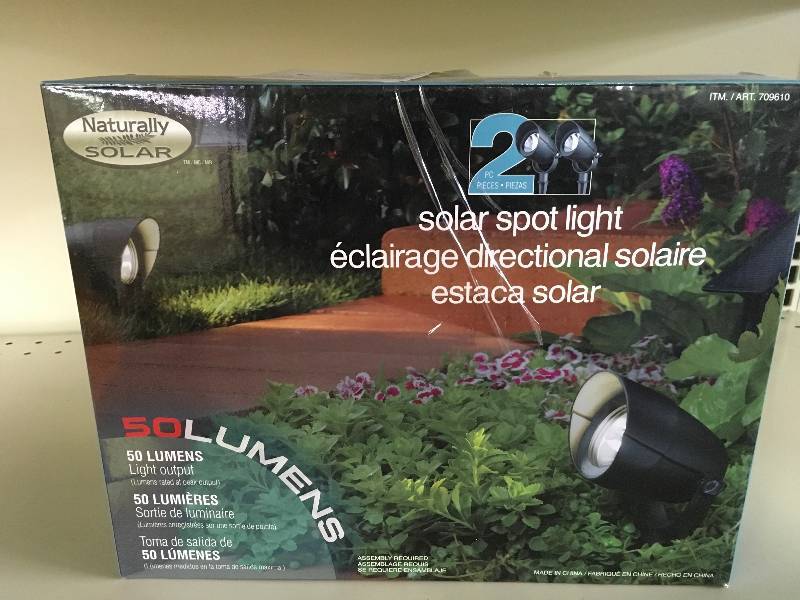 SOLAR SPOTLIGHTS 2 PK, MSRP $14.99