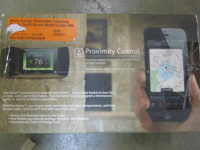 lot 11 image: Allure Energy Thermostat Eversense Wi-Fi Touch Screen Media Center Wspeakers