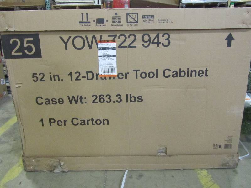 lot 14 image: Husky 52 in. 12-Drawer Tool Cabinet