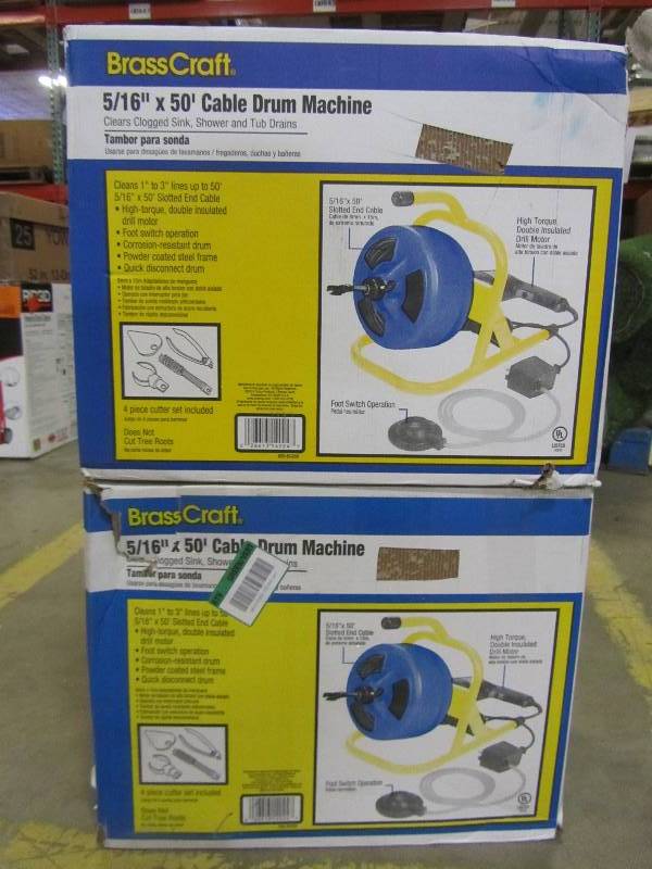 lot 28 image: BrassCraft 516 in. x 50 ft. Cable Drum Machine (x2)