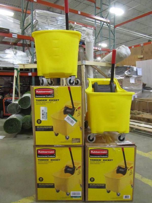 lot 30 image: Rubbermaid Commercial Products 31 qt. Tandem Mop Bucket (x4)