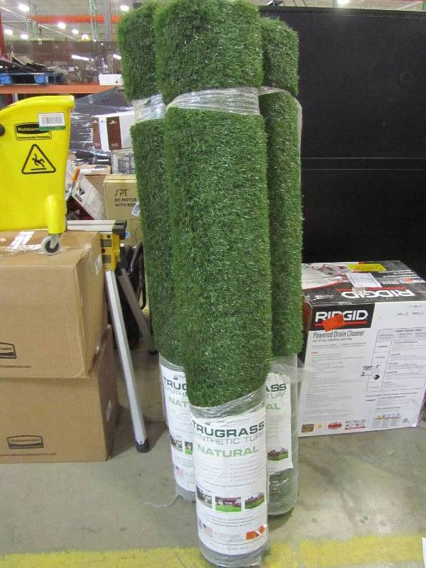 lot 34 image: EZ Hybrid Turf 6 12 x 10 ft. Artificial Grass Synthetic Lawn Turf (x3)
