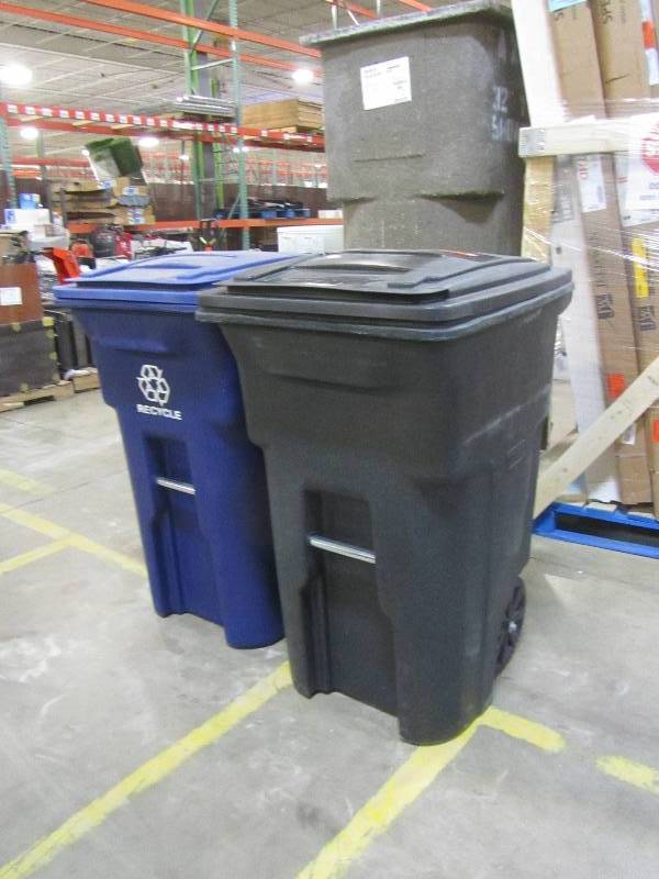 Recycle Cart, Blue, Wheeled, 64-Gal.