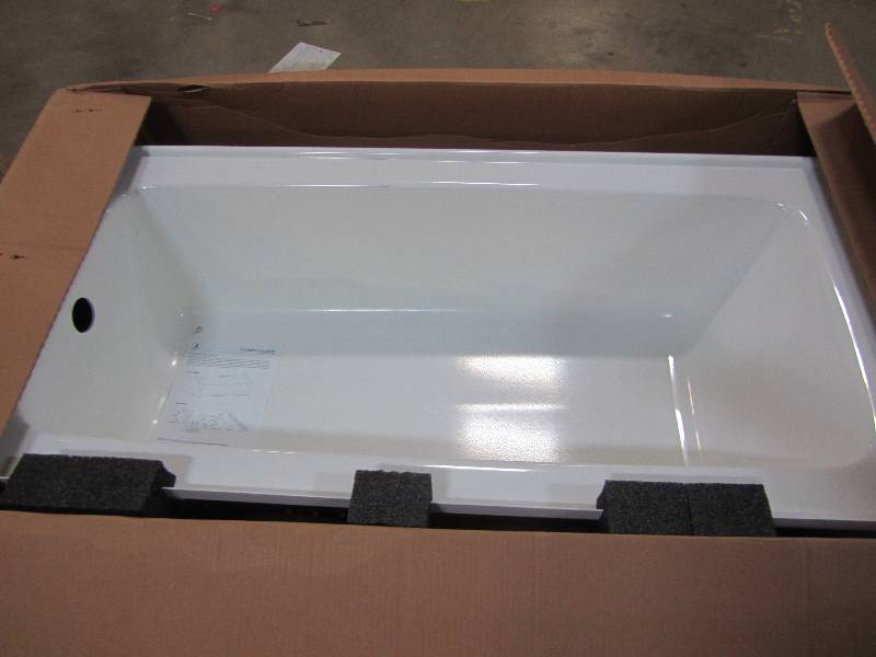 lot 58 image: Aquatic Composite 5 ft. Right Drain Soaking Tub in White