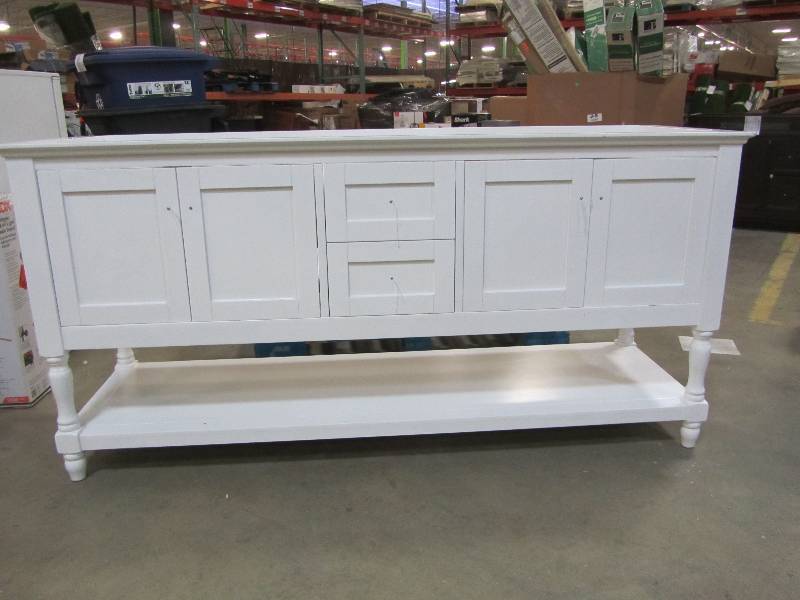 lot 62 image: Virtu USA Julianna 72 in. W x 22 in. D Double Vanity in White