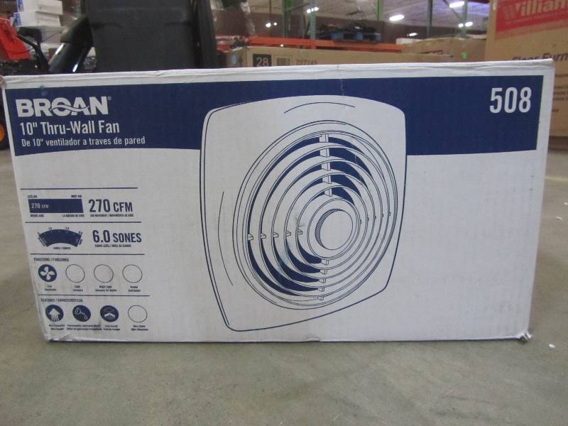 lot 65 image: Broan 270 CFM Through-the-Wall Exhaust Fan