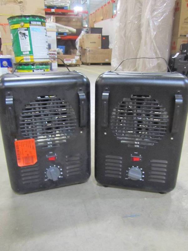lot 78 image: 1500-Watt Milkhouse Utility Electric Portable Heater with Thermostat - Black(x2)
