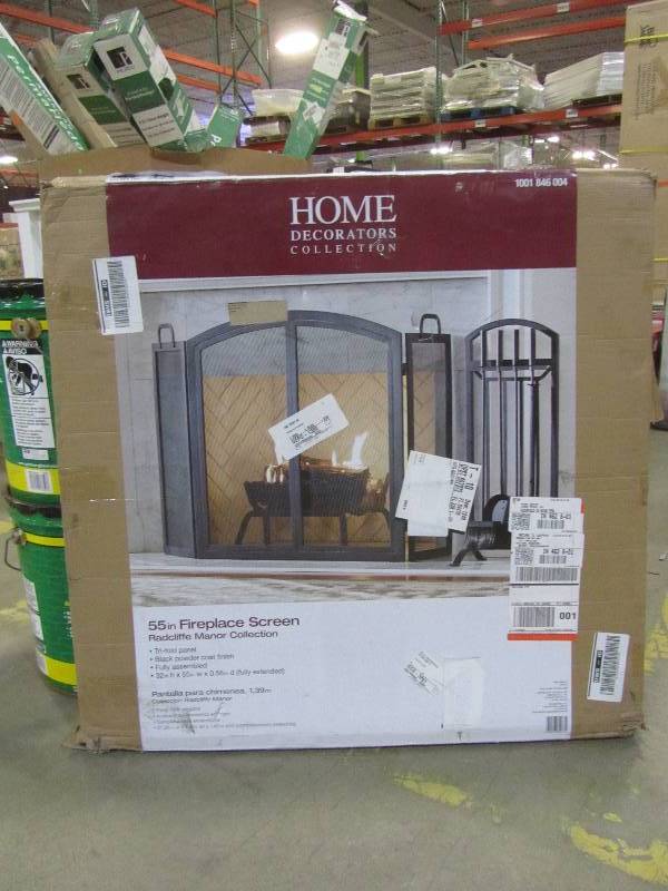 lot 82 image: Home Decorators Collection55 in. Radcliff Manor 3-Panel Fireplace Screen