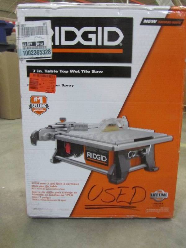 lot 91 image: RIDGID 120-Volt 7 in. Table Top Wet Tile Saw