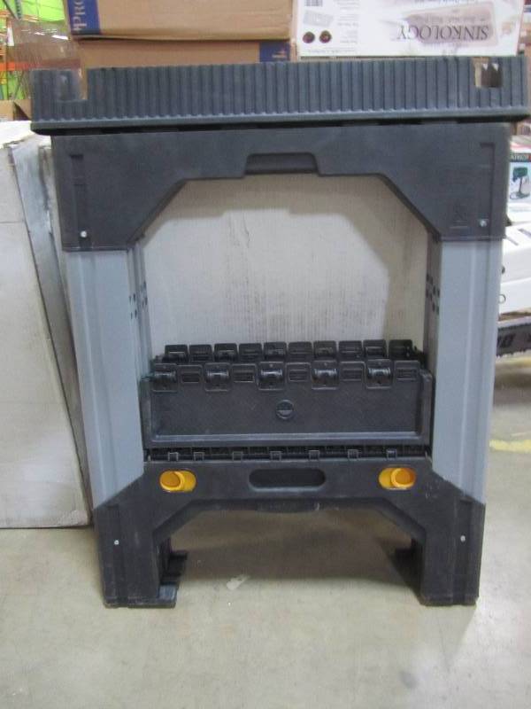lot 114 image: DEWALT Adjustable Metal Legs Sawhorse(x2)
