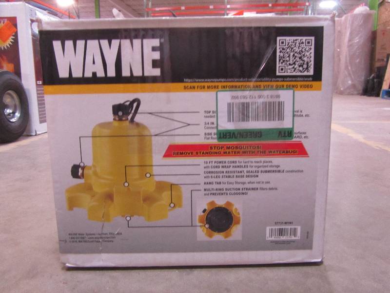 lot 117 image: Wayne 0.16 HP WaterBUG Submersible Utility Pump with Multi-Flo Technology
