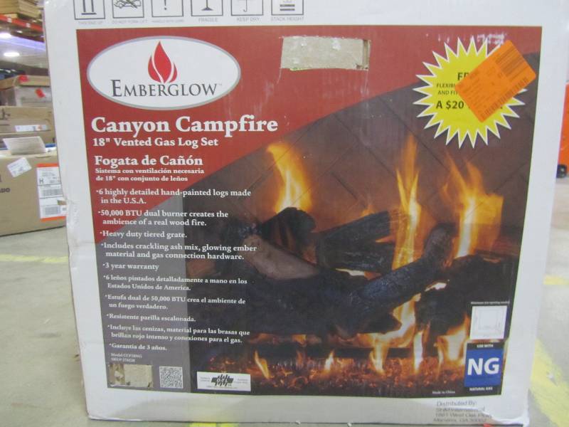 lot 122 image: Emberglow Canyon Campfire 18 in. Vented Natural Gas Fireplace Logs
