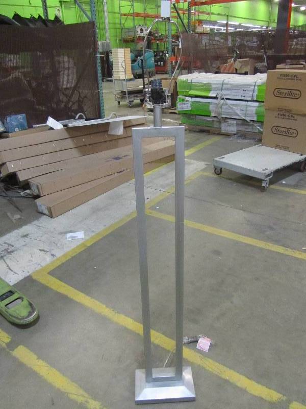 lot 141 image: Hampton Bay 60.50 in. Painted Silver Leaf Dual Pole Floor Lamp