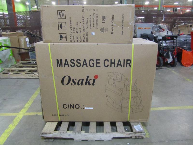 lot 153 image: TITAN Osaki Charcoal Faux Leather Reclining Massage Chair