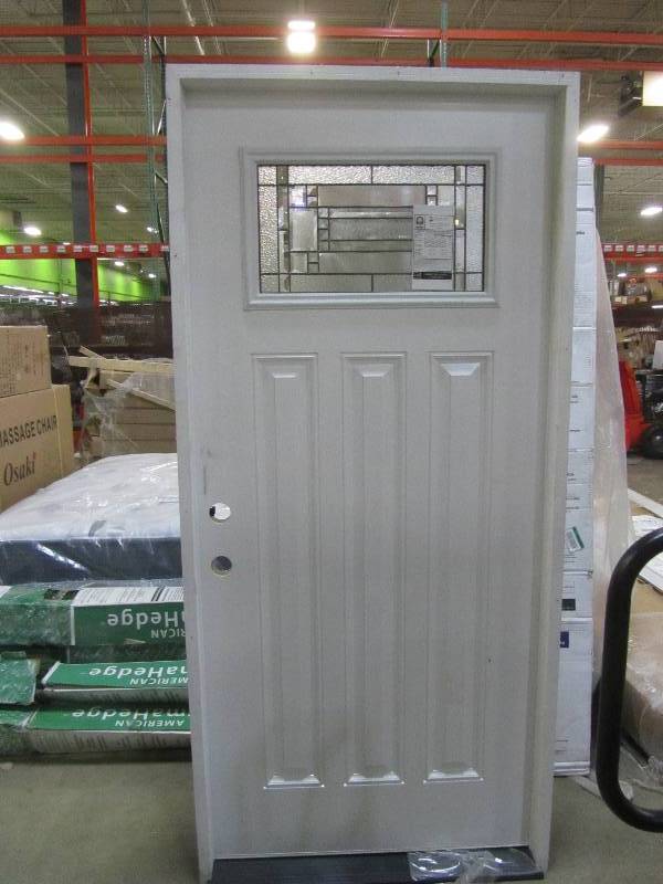 lot 178 image: Feather River Doors 37.5 in. x 81.625 in. Preston Patina Craftsman Unfinished Smooth Right-Hand Inswing Fiberglass Prehung Front Door