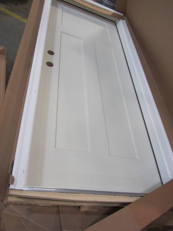 lot 179 image: Milliken Millwork 33.5 in. x 81.75 in. Primed Craftsman Smooth Surface Solid Core 20 Min. Fire Rated Interior Garage Door(x6)
