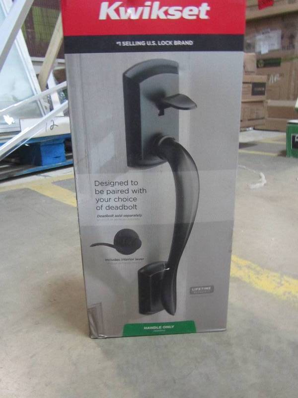 lot 191 image: Kwikset Avalon Venetian Bronze Handle Only without Deadbolt with Tustin Lever