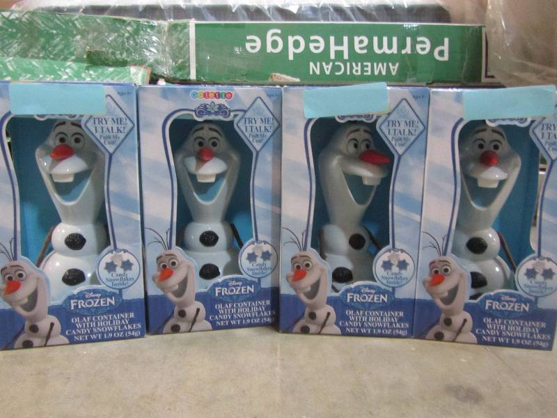 lot 198 image: Disney Frozen Olaf Talking Candy Container (x4)