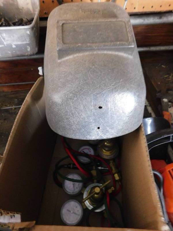 lot 39 image: WELDING HELMET AND GAUGES