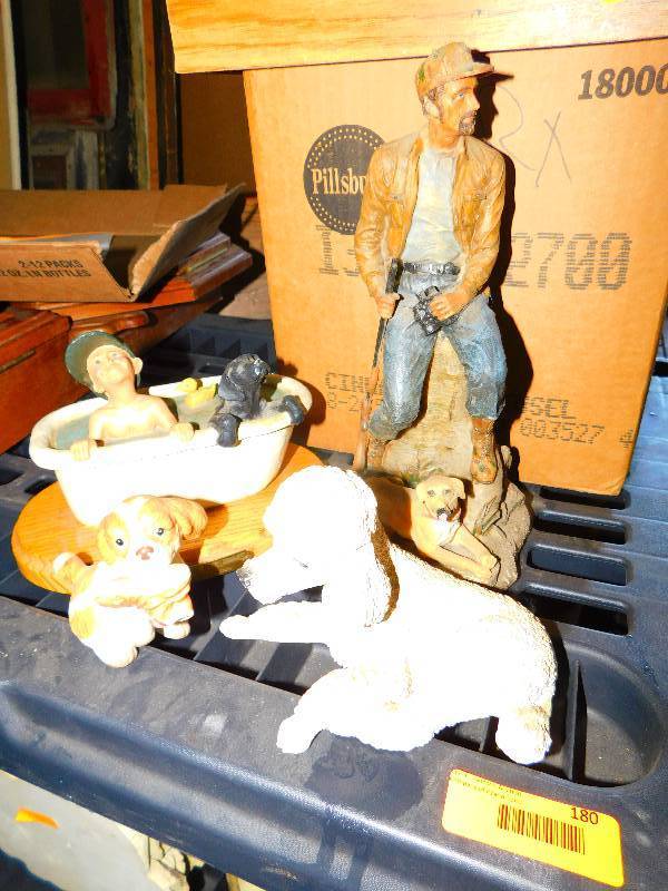 lot 180 image: FIGURINES, DOG AND PEOPLE