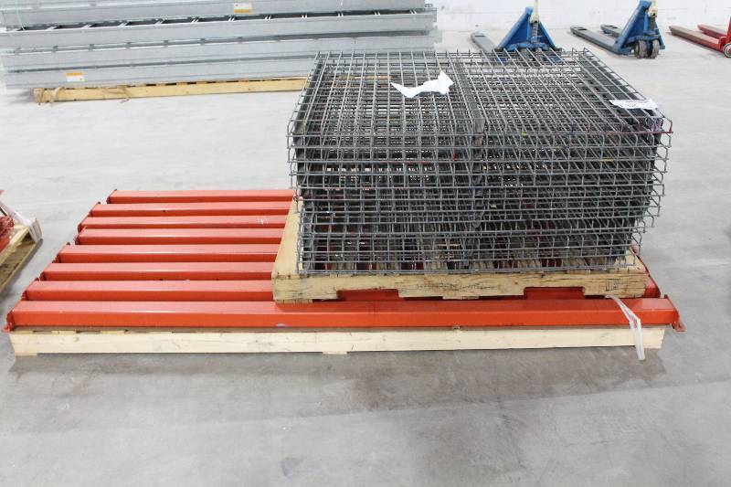 lot 138 image: Pallet Racking - 8) Beams, 14) Wire Shelves