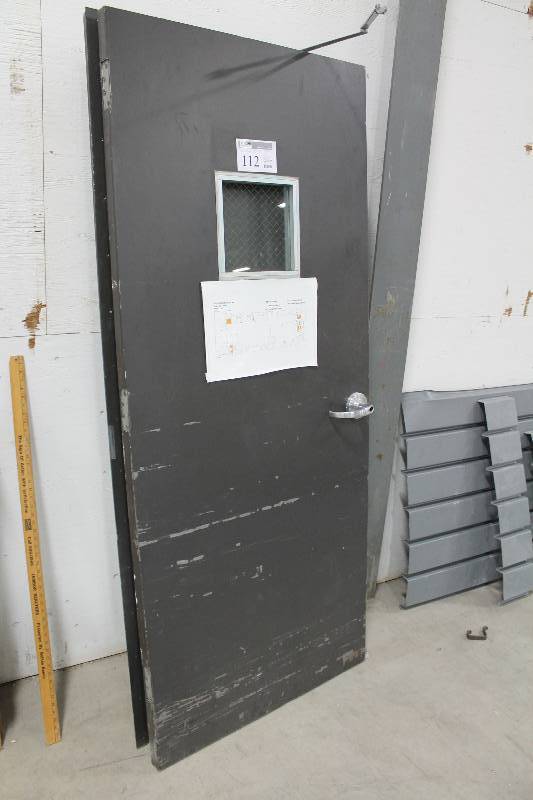 lot 112 image: Lot of (2) Metal Service Door w Window