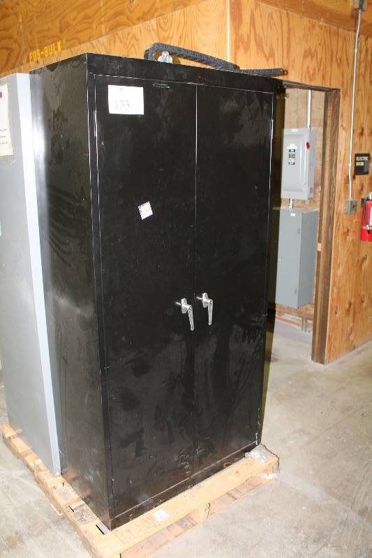 lot 155 image: 2-Door Metal Office Supply Cabinet
