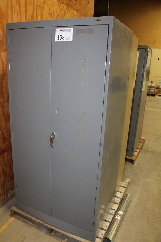 lot 158 image: 2-Door Metal Office Supply Cabinet