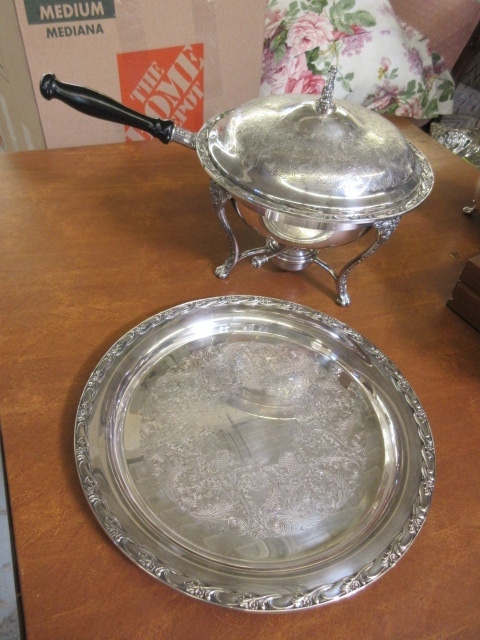 JOHNSON BROS. CHAFING DISH AND SERVING TRAY