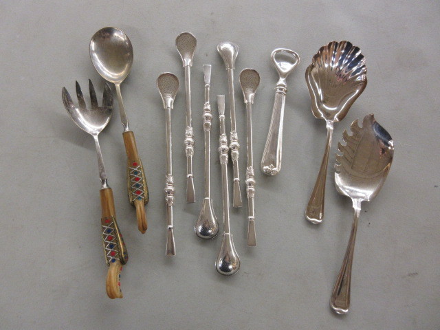 SILVER PLATED TEA STRAWS, GORHAM SERVING PIECES, CARVED ITEMS