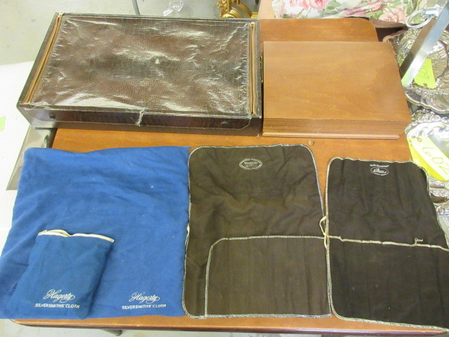 FLATWARE CHESTS AND SILVER CARE CLOTHS AND BAGS