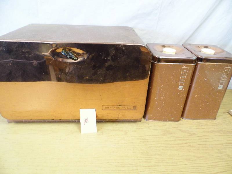 Vintage Bread Box & Cannisters