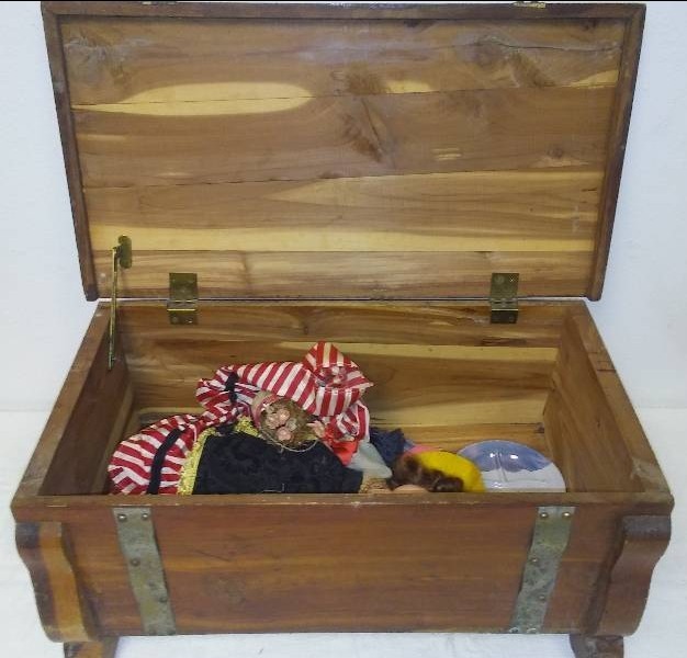 lot 38 image: Cedar Chest and vintage doll (from late 1800s to very early 1900s)