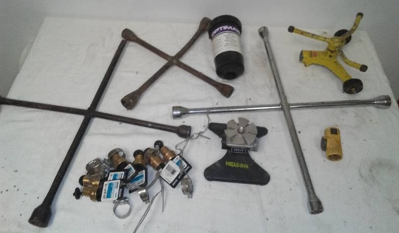 lot 42 image: Tire Irons and water sprinkler and fittings